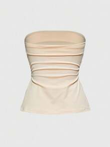 ROMWE Grunge Punk Y2K Subculture 豹纹下摆开衩短款抹胸女款 - 黃色 - 查看 2