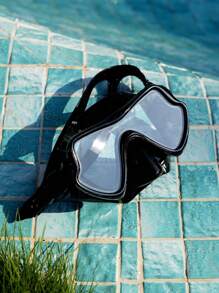 Manfinity Homme 1set Adult Snorkeling Gear, Including Snorkel Mask, Breathing Tube, Tempered Glass Swimming Goggles And Full-Face Snorkel Mask For Diving - Black - View 5