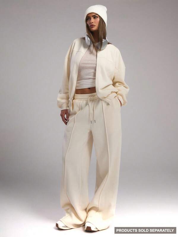 MUSERA Pantalón de chándal de pierna ancha con detalle de pinzas, ideal para vacaciones, aeropuerto, casual en otoño, invierno, vuelta al colegio, Navidad, Acción de Gracias