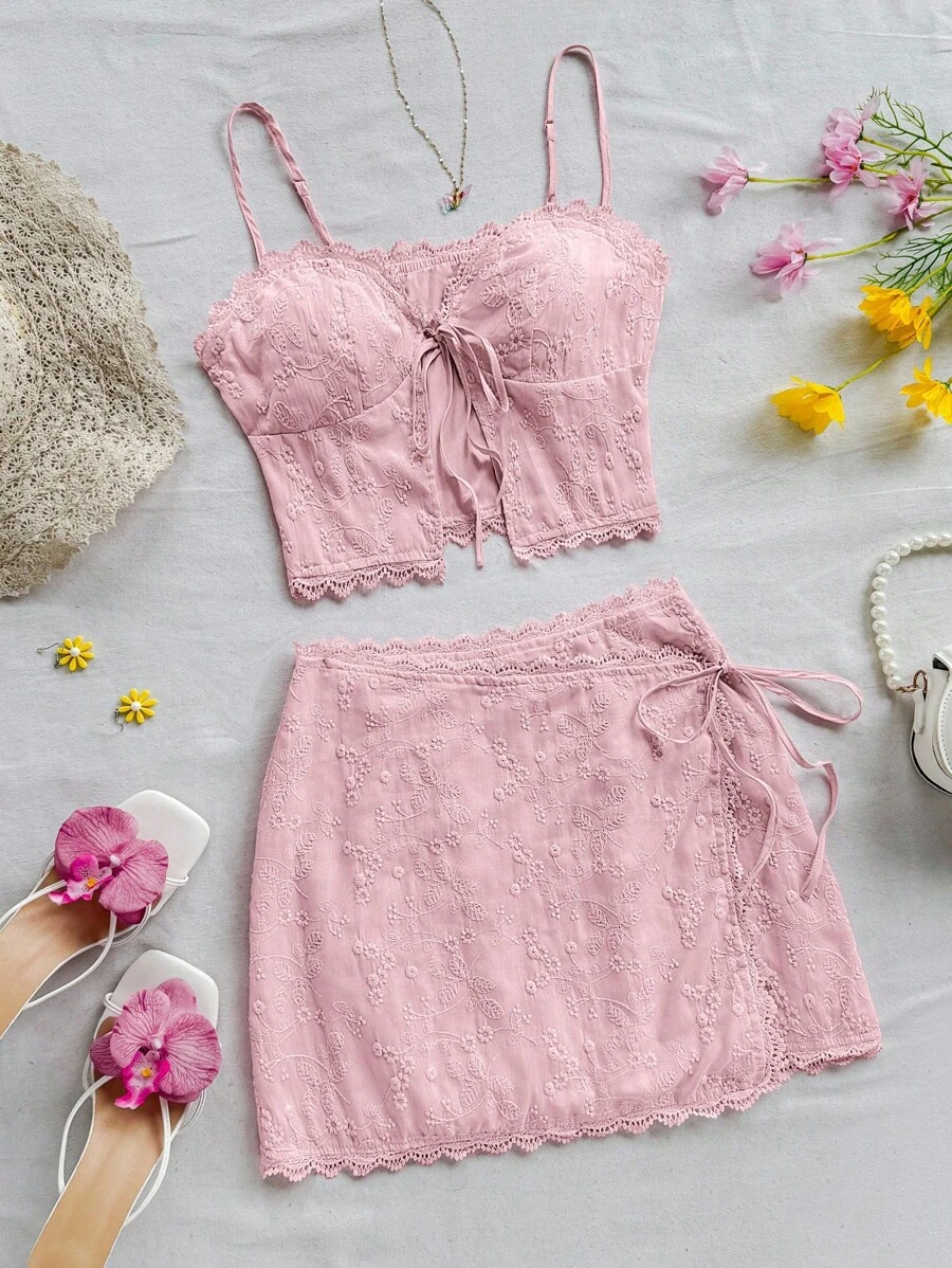 Soleia Women Two Pieces Outfits For Daily Wear - Pink - View 1