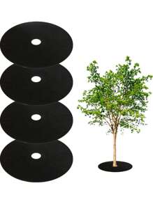 2pcs Non Woven Tree Mulch Ring,Reusable Tree Mulch Ring Non Woven Landscape Fabric For Gardening Landscaping Control Root Protection,Fruit Tree/Orchard/Lawn Non-Woven Fabric Gardening Landscape Fabric Cover - Multicolor - View 2