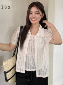Dazy Plus Conjunto de 2 piezas de estilo coreano para mujer de tallas grandes, para el verano
