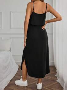 SHEIN Maternity Casual Solid Color Camisole Nursing Dress For Summer