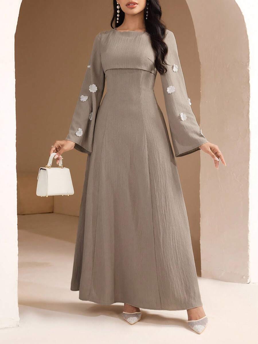 Veilorie 3D花卉装饰层叠女式长裙