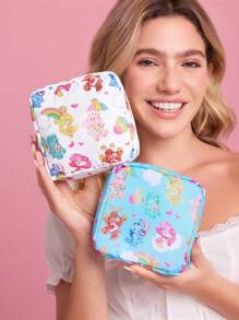 SHEIN X Care Bears 1 pieza Bolsa de almacenamiento con diseño de personaje de oso de dibujos animados, se puede utilizar como bolsa de almacenamiento de productos higiénicos femeninos, bolsa de almacenamiento digital, bolsa de almacenamiento de artículos pequeños, Funshine Bear, Bedtime Bear, Friend Bear, Wish Bear, Tenderheart Bear, Love-A-Lot Bear, Heart, Friendship - Celeste - Ver 5