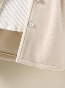 女童杏色西装外套，长袖中长款，时尚简约休闲日常穿着，秋冬 - 杏色 - 查看 5