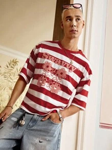SWAVVY Camiseta de casa de manga corta de verano cómoda con cuello redondo y estampado gráfico blanco