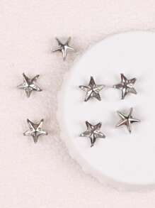 50 件/100 件五角星装饰钉适用于服装包包皮鞋朋克摇滚珠宝工艺品，4 爪金属钉头钉配饰