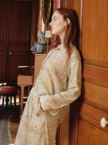 lacRébo Lightweight Leopard Print Button-Up Shirt With Long Sleeves Fall Women Clothes Spring Summer - Multicolor - View 3