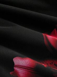 SHEIN MOD Váy lưới xếp nếp họa tiết hoa cho nữ, Váy trang trọng, Váy dạ hội, Trang phục du ngoạn cho nữ, Váy Halloween, Trang phục thập niên 90, Váy dạ hội, Váy phù dâu, Váy dự tiệc cưới mùa thu, Quần áo phù thủy, Trang phục tiệc trưa cho nữ - màu đen - Xem 4