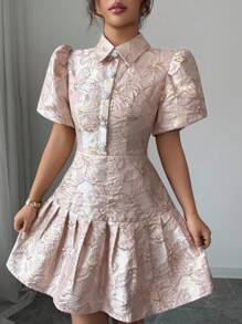 Rafferiza 女士优雅提花短裙，夏季