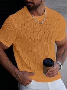 Manfinity Homme Camiseta casual de manga corta y cuello redondo con diseño gráfico de espiga de trigo para hombre en verano