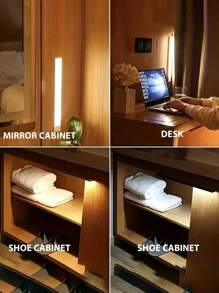 1 Stück/2 Stücke LED kabellose Bewegungsmelder Schrank Beleuchtung, magnetische USB wiederaufladbare Nachtlicht (10/20/30/50 cm), Beleuchtung für Küche, Schlafzimmer, Schrank, Schrank, Treppen, Flur (Bitte sehen Sie sich das Video für eine Installationsanleitung an)