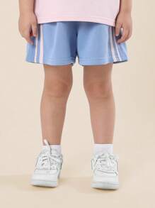 SUMWON 儿童俱乐部系列宽松插肩 T 恤套装夏季休闲装青少年短袖上衣舒适街头休闲装