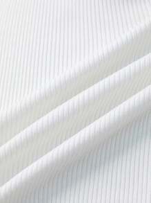Franclia Nuevo suéter de punto casual de mujer con cuello cuadrado ajustado y elegante, para primavera/otoño e invierno - Blanco - Ver 5