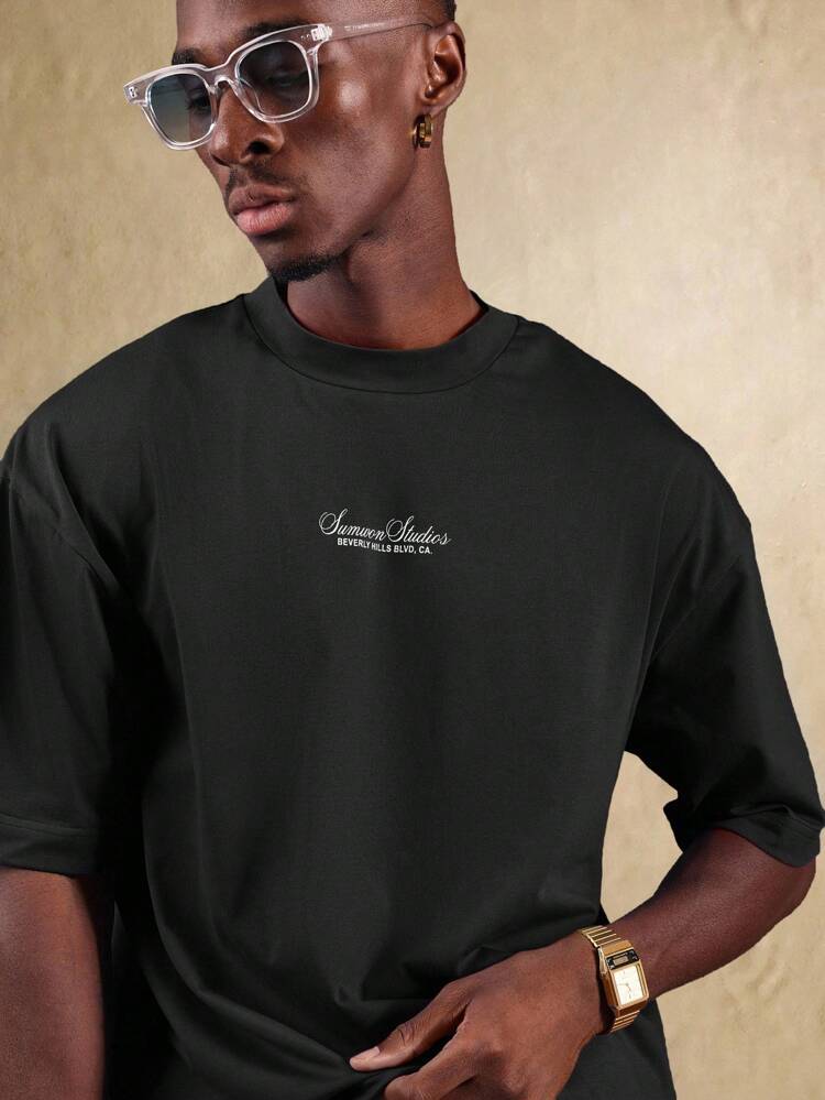 Cotton Oversized Short Sleeve Streetwear T-Shirt By Beverly Hills Studios