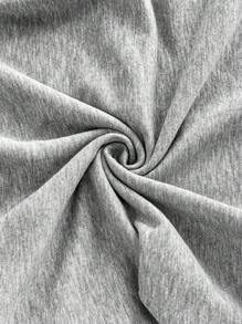 SHEIN Women Maternity Solid Color Pleated Asymmetrical Neck Long Sleeve Pullover Sweatshirt  Fall Clothes   Cute Top Off The Shoulder - Grey - View 5