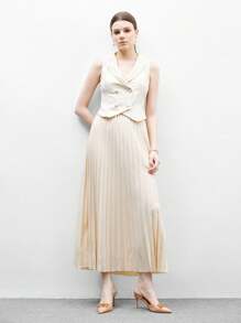 CUCCOO BIZCHIC Giày cao gót mũi nhọn thon gọn màu mơ, có quai sau và khóa đồng, giày cao gót đi làm hàng ngày phù hợp cho phụ nữ - Màu be - Xem 9