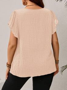 EMERY ROSE Áo kiểu nữ cỡ lớn tay bồng họa tiết hoa màu xanh dương cho mùa xuân sớm, thích hợp cho giáo viên, kỳ nghỉ hè, du lịch, đơn giản và thời trang cho mặc hàng ngày, phong cách nghỉ dưỡng, nghỉ xuân, trang phục thường ngày, phong cách bohemian, áo kiểu nữ mùa hè, áo xếp ly, áo đi chơi. - Màu be - Xem 2