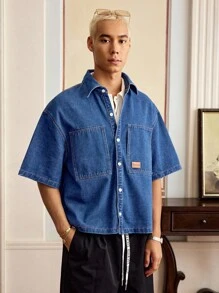 Manfinity VCAY Men's Woven Casual Loose Fit Daily Shirt