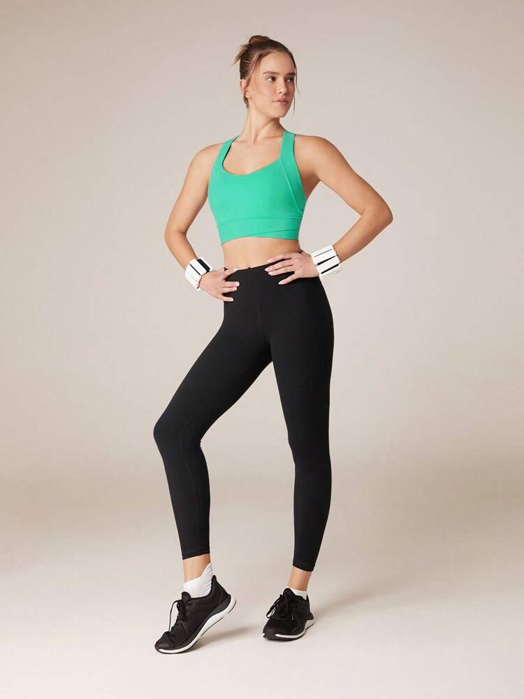 FeatherFit™-Sculpt Full Coverage Side Support Wide Strap Crossover Sports Bra Light Support Low Impact Yoga Pilates Daily