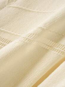 CosyJoli Plus Size Casual Doll Dress Hollow Textured Ruffle Cap Sleeve Crew Neck Sweater Autumn Winter Clothes For Women