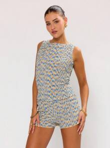 MUSERA Áo dài tay không tay có họa tiết, kiểu dáng thường ngày, thích hợp cho mùa hè, xuân hè, đi nghỉ lễ, dự tiệc, đi chơi, ngày lễ. - Nhiều màu - Xem 5