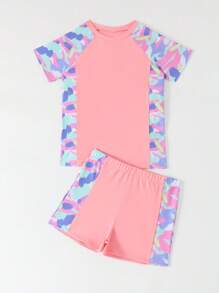 Tween Girls Random Printed Swimwear Set - Multicolor - View 5
