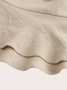 Elaquor 2 Pcs/Set Plus Size Solid Color Shorts With French Ruffle Hem