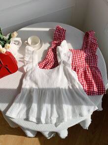 Comfortcana 双色梭织女式短款蝴蝶结衬衫