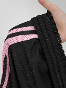 Coolane Women's Spring/Summer Streetwear Sportswear Breathable Mesh Sport Black Shorts - Black - View 7