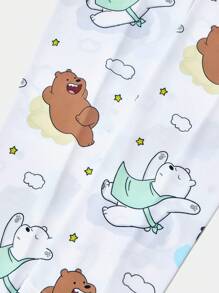 We Bare Bears X SHEIN 1 对卡通和运动图案时尚袖套，夏季 - 彩色 - 查看 2
