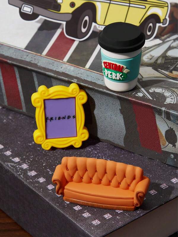 FRIENDS X SHEIN Imán de refrigerador con forma tridimensional, buen accesorio para decoración del refrigerador y del hogar