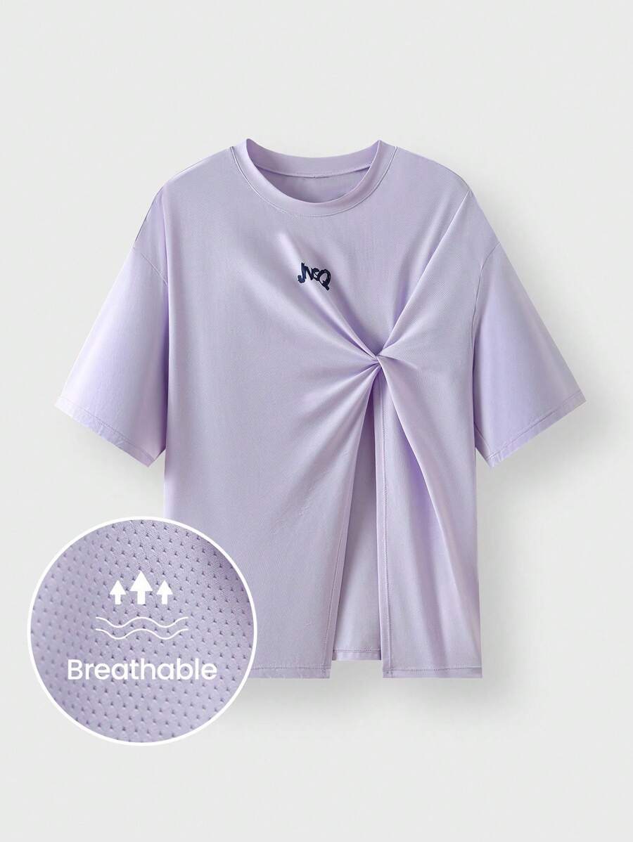 JNSQ adolecent Girl Outdoor Professional Sports Loose T-Shirt, T-shirt ample à col rond et imprimé amusant pour enfants, T-shirt ample de sport professionnel outdoor