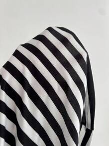 Elamini 女士休闲条纹水钻装饰抹胸上衣