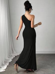 Firerie 女士新款优雅红裙褶饰网纱连衣裙、度假裙、酒红色裙子/海边、派对、酒会/演唱会/郊游休闲 - 黑色 - 查看 2