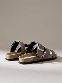 Solecia Women's Casual Versatile Fashion Simple Comfortable Thick Sole Slide Sandals - Rust Brown - View 4