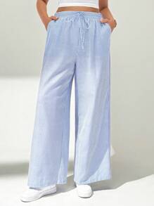 Auralis Plus-Size Women's Casual Pants, Wide-Leg Pants, 3 Pieces Women's Casual Wear, Summer Vacation Wear,Vacation Outfits Woman Summe,Business Casual Woman