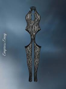 EmpressEnvy Quần tất liền thân hở lưng họa tiết da báo lưới sáng bóng gợi cảm cỡ lớn, xuyên thấu, thích hợp mặc khi đi câu lạc bộ, tiệc tùng, lễ hội âm nhạc, đồ lót liền thân lưới cho tiệc rave - màu đen - Xem 7