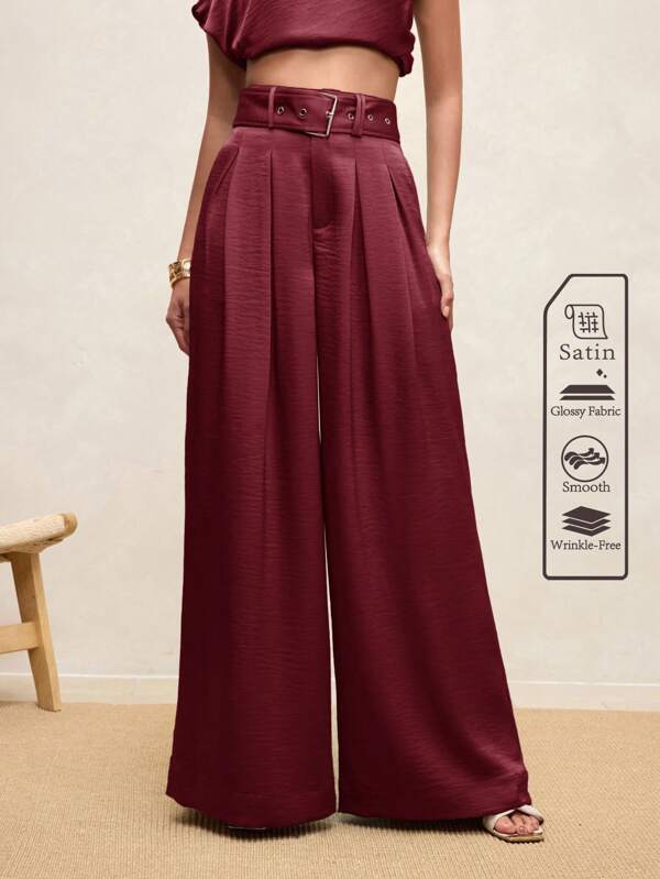 Arave Pantaloni largi pentru femei, cu design elegant, plisat, de înaltă calitate, pentru naveta