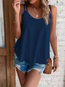 SHEIN LUNE 女士夏季休闲基本款宽松吊带背心，纯色