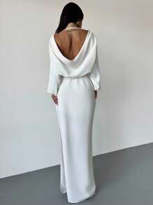 Firerie Robe droite blanche élégante, minimaliste, chic et romantique pour femmes. Manches chauve-souris, robe de garden-party, robe de remise des diplômes blanche, tenue décontractée d'été, retour à l'école, tenue de voyage en avion, tenue de sortie