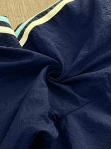 SHEIN 孕妇休闲撞色条纹裤装，秋季孕妇装Y2K街头风机场孕妇装 - 藏蓝色 - 查看 9