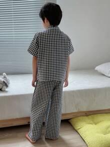 Dazy Kids Kids Tween Boys Pajamas Set For Fall - Black and White - View 6