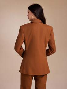 Spring Affair Solid Color Gold Button Women Suit Blazer, Women's Suits, Old Money Elegant Party Casual Business, Teacher Outfits For Women, Fall Women Outfits, Work Women Clothes, Formal And Modest Outfits