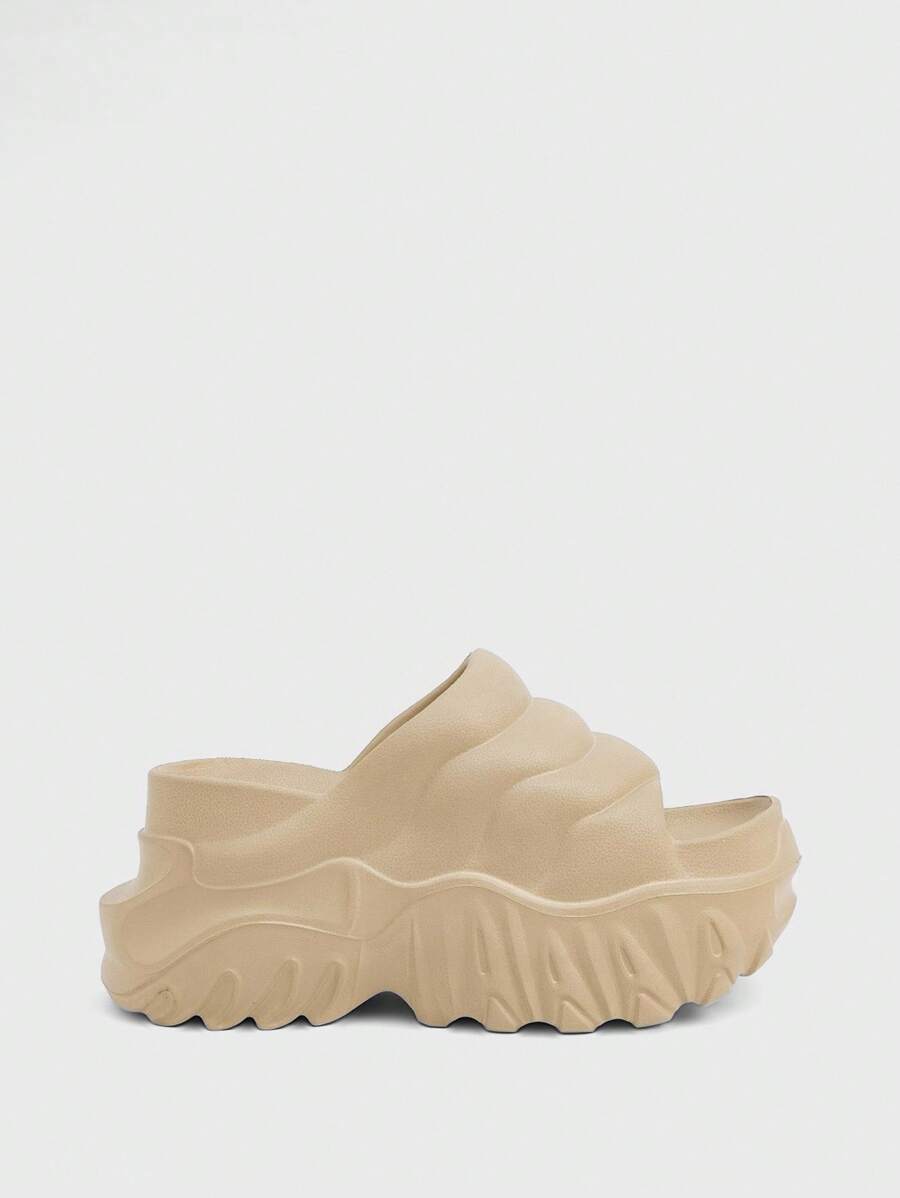 Sugerpunk Y2K 风格坡跟厚底休闲舒适一脚蹬凉鞋，适合女士外出和街头散步