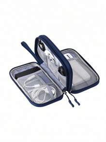 1pc Waterproof Electronic Storage Bag ,Multi-Layer Fixed Storage Bag,Multi-Zipper Portable Storage Bag- Perfect For U Disks, Hard Disks, Headphones