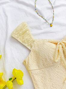 SHEIN Teen Girls Asymmetric Hem Ruched Low-Waist Strapless Short Dress, Suitable For Sports, Back To School Season, Vacation, College Style, Easter, Music Festivals, Graduation, Family Gatherings