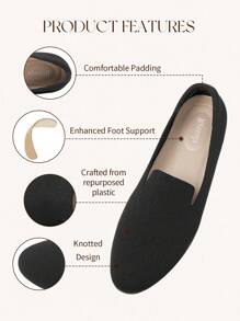 Ressula 时尚百搭休闲舒适女士平底鞋 - 黑色 - 查看 3