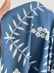 Vionelle 加大码方领法式优雅度假连衣裙 - 藍色 - 查看 7